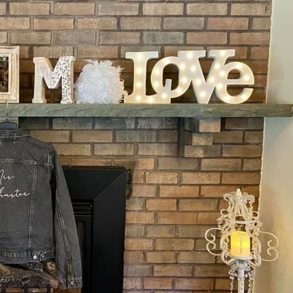 "LOVE" lighted sign